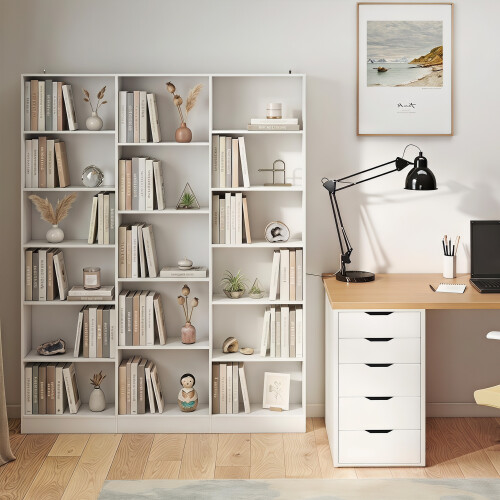 Homcom HOMCOM Bookcase Freestanding Open Storage Shelf with 17 Compartments 1