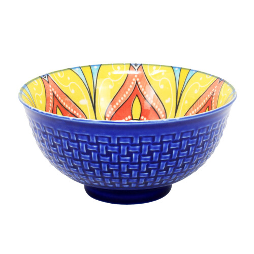 Dessert Bowl Set Stoneware Blue Mandala 12cm Snacks Pudding Bowl Decorative 2pcs 1