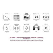 Waveshare 10.1 Inch IPS 720x1280 Touch Display for Raspberry Pi 4/5 Capacitive Ten-Point Touch Portable Tempered Glass Panel