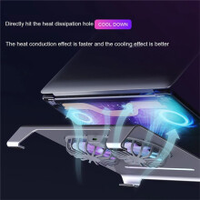 Laptop Cooling Pad with Fans and USB Port Laptop Stand Notebook Computer Aluminum Radiator Bracket Space Gray