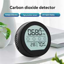 Air Quality Monitor CO2 Meter Carbon Dioxide Detector Temperature Humidity Detection for Home Office Car Silver