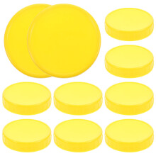 Wide Mouth Canning Jar Lids Plastic Yellow 10 Pcs