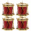 Miniature Drum Model Decoration Red PP Material 4 pcs 1