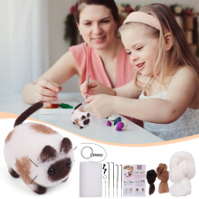 Needle Felting Kit Beginner Wool Needles Foam Pad Guide