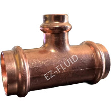 Heavy Duty Copper Press Reducing Tee 1" x 1" x 3/4" No-Lead