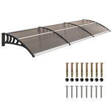 Front Door Canopy, Outdoor Awning, Rain Shelter, 303 x 96cm , Brown