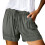 Women's Beach Shorts Elastic Waist Solid Green XL 1