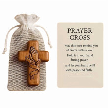 Wooden Prayer Cross Pocket Card with Pouch