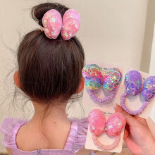 Sequined Butterfly Hair Ties Bow Scrunchies 7 pcs