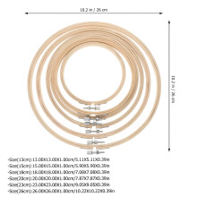ACDANC Bamboo Embroidery Hoops 6 Pieces