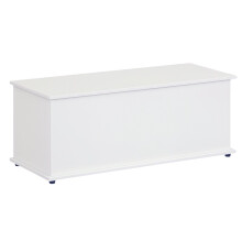 113L Storage Chest, Storage Box with Flip-Top Lid and 2 Safety Hinges, Storage Trunk for Living Room, Entryway, 100 x 40 x 40 cm, White