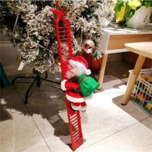 Santa Climbing Rope Ladder Ornament Red