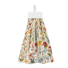 Floral Kitchen Hand Towels with Hanging Loops 2-Pack