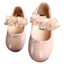 Wuffmeow Girls Leather Flat Sandals Flower Princess