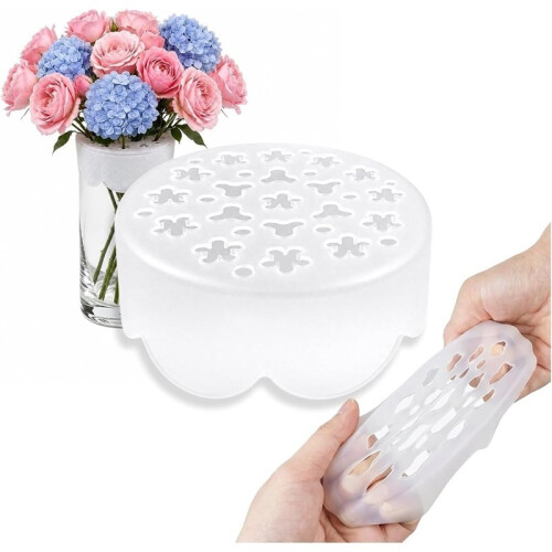 2 Pack Silicone Flower Arranging Grid, Reusable Vase Grid Flexible Silicone Grid Keeps Stems Evenly Spaced 2