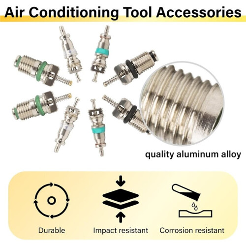 1set Air Conditioning Valve Core Kit, R12 R134a Tire Valve Core Tools, Includes Single- and Double- Removal Tool 1