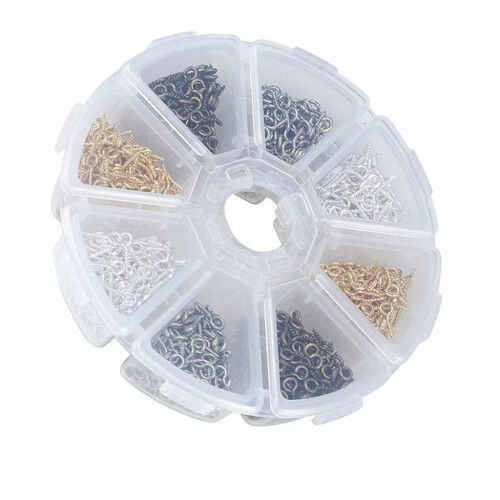 Mini Screw Eyes Assorted 800 pcs 4x8 mm