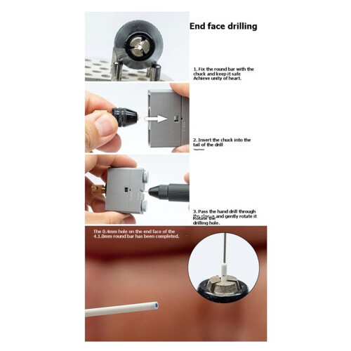 0.4-1.0mm Round Bar Vertical Center Driller Precise Positioning with Replaceable Drill Sleeve for Model Building Tool 2
