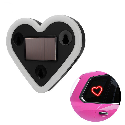 Solar-powered heart-shaped LED ambient light for car
