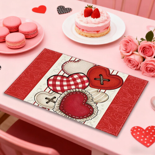 Valentine's Day Placemats Romantic Theme 4-Pack