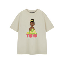 (5-6 Years) Disney The Princess and the Frog Short Sleeved T-Shirt (Girls Beige)