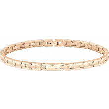 Bracelet à maillons en acier inoxydable orné d'un motif petit piqué - Disponible pour homme et femme