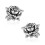 Sterling Silver Rose Stud Earrings Hypoallergenic 1 Pair 1