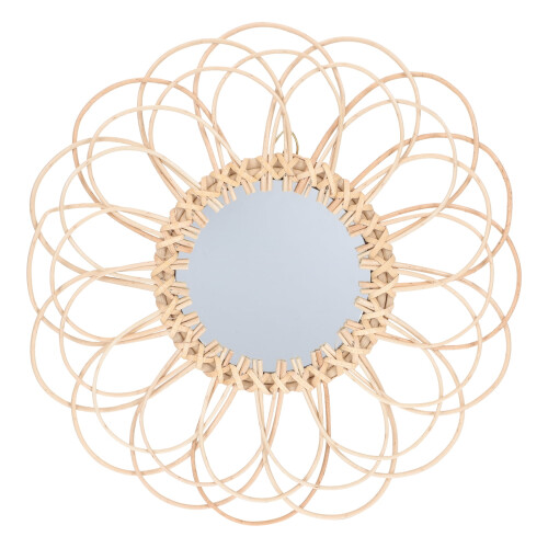 Willow Woven Decorative Mirror Glass Khaki 1 Pc