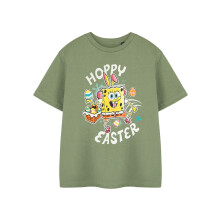 (7-8 Years) SpongeBob SquarePants Short Sleeved T-Shirt (Unisex Kids Green)