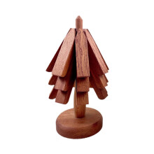 Natural Tree Trivet Set Wooden Coasters 4 pcs