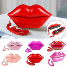 Red Lips Telephone Desk Phone Retro Resin 2 pcs