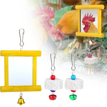 Chicken Mirror and Bell Toy 3-Pack for Coop Enrichment