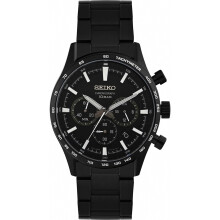 Relógio Seiko 2025, pulseira em aço inoxidável, mostrador branco e preto, ideal para uso diário.