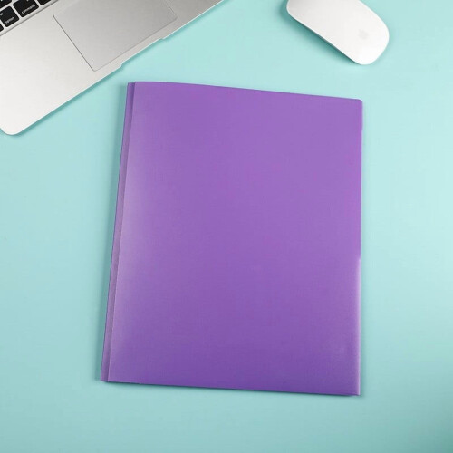Heavy-Duty Plastic Pocket Folders for Letter-Size Documents