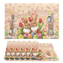 Washable Placemat Set Heat-Resistant 6 pcs 11.8 x 17.7 in