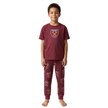 (18-24 Months) West Ham United Short Sleeve Long Leg Pyjama Set (Boys Red)