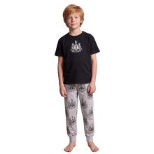 (9-10 Years) Newcastle United Short Sleeve Long Leg Pyjama Set (Boys Multicoloured)