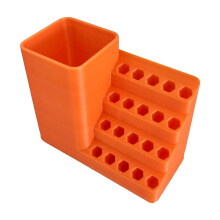 Orange CNC Drill Bit Organizer with Cup Holder Plastic Rack