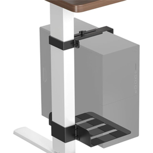 Under Desk PC Mount - No Drilling, CPU Holder Under Desk, Adjustable Height and Width, Clamp- Desk Leg PC Mount 1