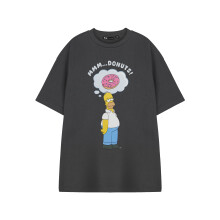 (Large) The Simpsons Short Sleeved T-Shirt (Mens Grey)