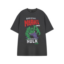 (Large) Marvel Hulk Short Sleeved T-Shirt (Mens Grey)