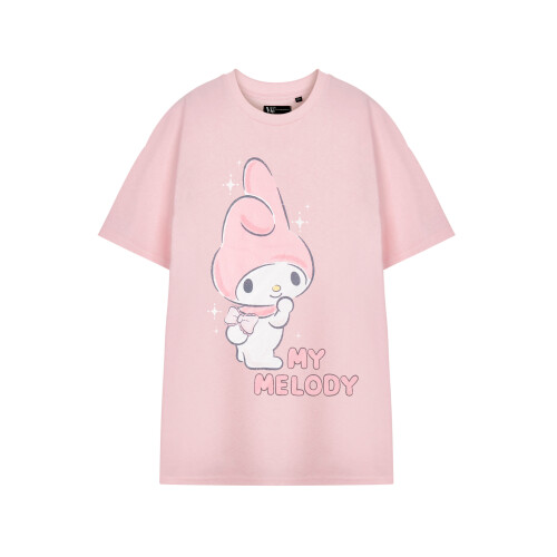 Hello Kitty (Medium) Hello Kitty Short Sleeved T-Shirt (Womens Pink)