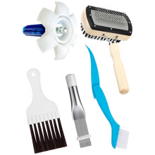 5 Pcs AC Coil Cleaner Set, Plastic Air Conditioner Fin Comb, Stainless Fin Straightener, Dual-Sided Cleaning Brush Kit