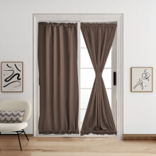 Thermal Insulated Door Curtain Panel Coffee 40x25 Rod Pocket