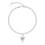 Sterling Silver Butterfly Anklet with Created Opal Double 1