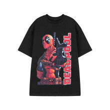 (Large) Marvel Deadpool Short Sleeved T-Shirt (Mens Black)