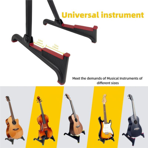 A-Frame Stativ Justerbart Gitarrställ för Akustiska Elgitarrer och Ukuleler Fällbart Golvställ Litet Bra
