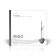 Câble coaxial sur Bobin | KOKA 799 | 75 Ohm | Double blindage | ECA | 25.0 m | Coax | PVC | Blanc | Boîte cadeau