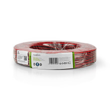 Câble pour haut-parleurs | 2x 0.75 mm² | CCA | 100.0 m | Rond | PVC | Rouge / Noir | Emballage