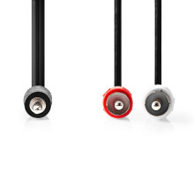 Câble audio stéréo | 3,5 mm Hane | 2x RCA Hane | Nickelplaterad | 3.00 m | Round | Svart | Låda